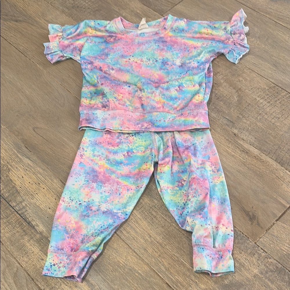 Too Sweet Colorful Tie-Dye Toddler Outfit size 18 months